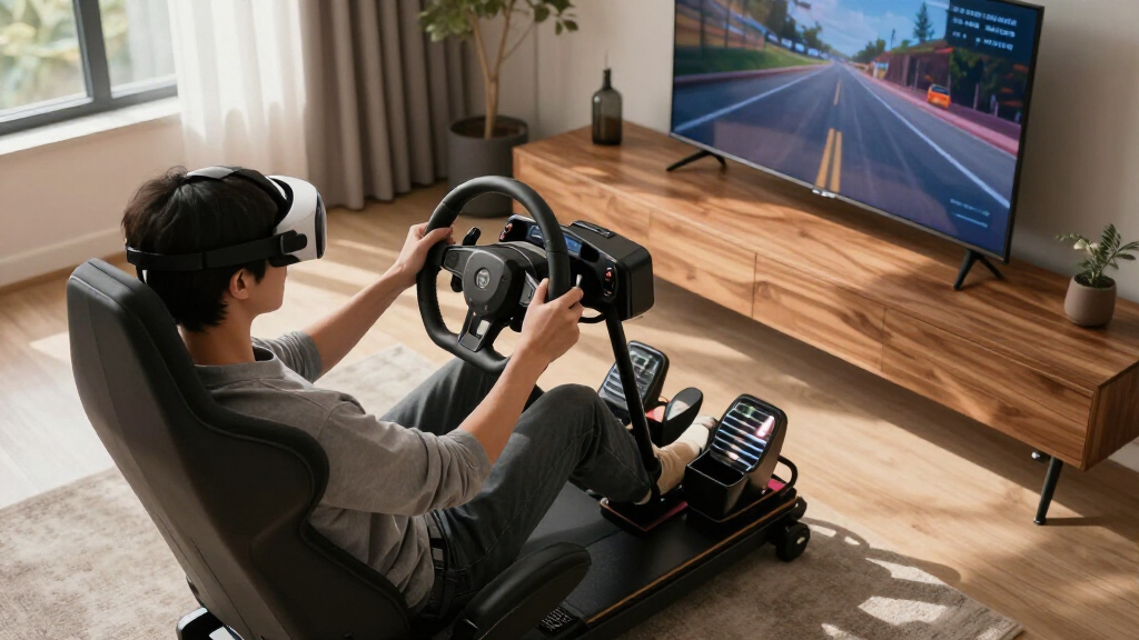 racing wheel and pedals for vr