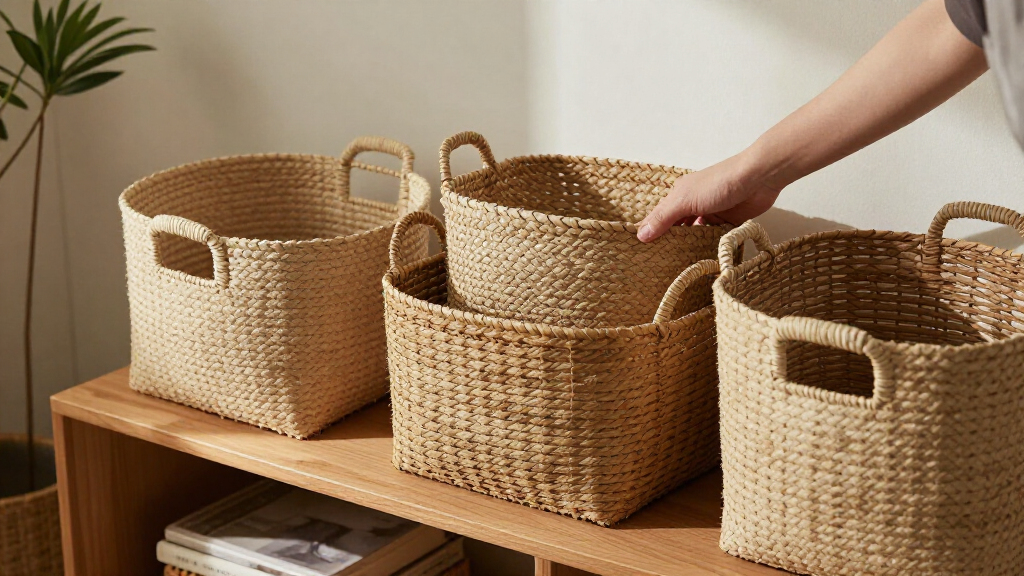 woven storage baskets set