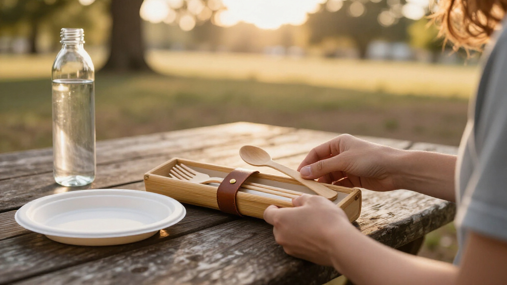 bamboo travel utensil kits