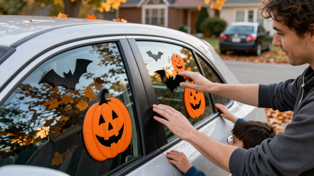 car Halloween window decals