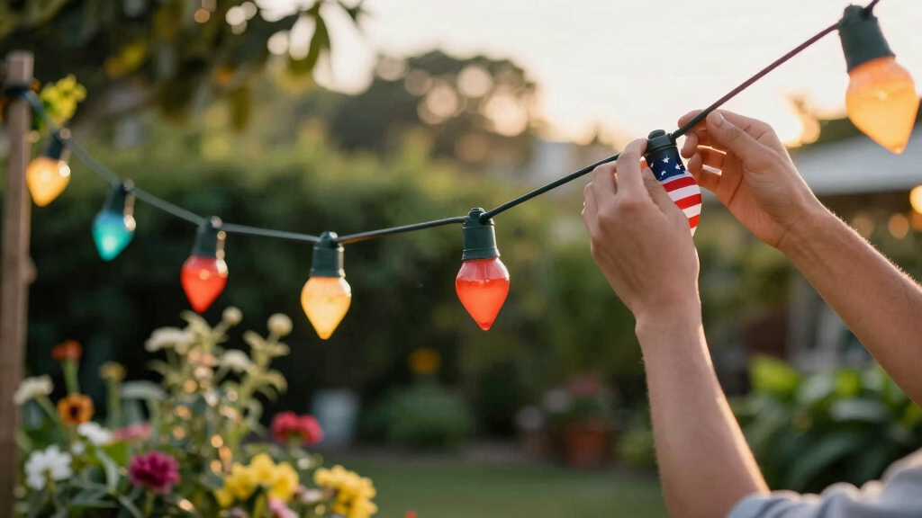patriotic outdoor string lights