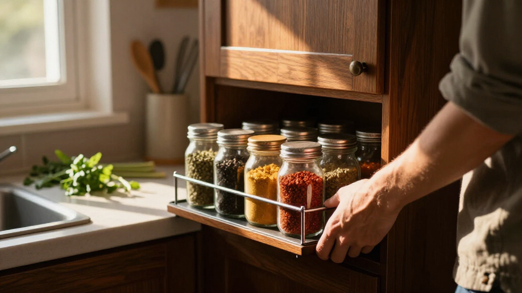pull out spice rack for cabinet premium