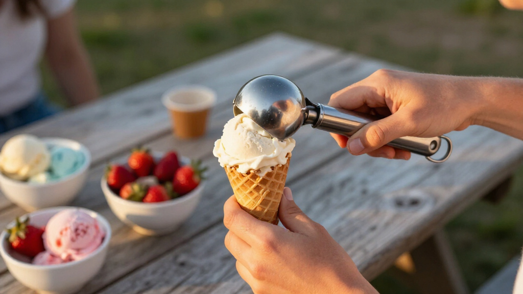 lever action ice cream scoop