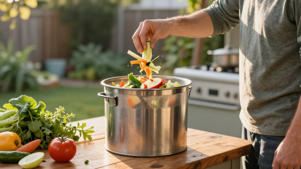 compost bin stainless steel with filter