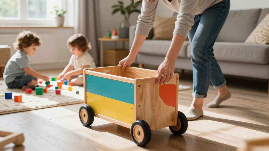wood toy chests with wheels