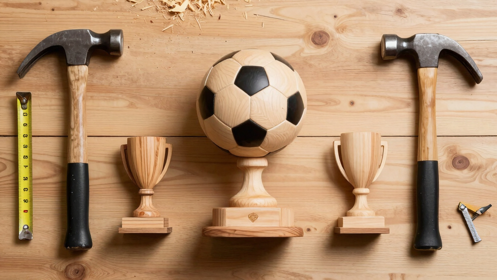 woodworking soccer trophy stands