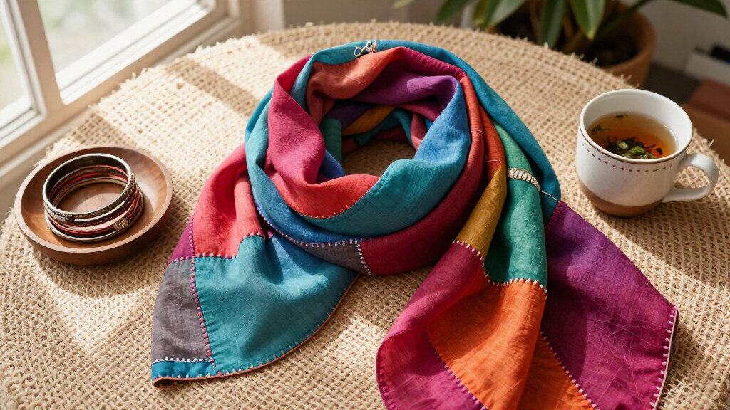 upcycled sari scarves