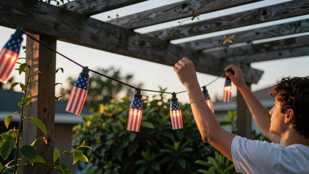 patriotic outdoor string lights