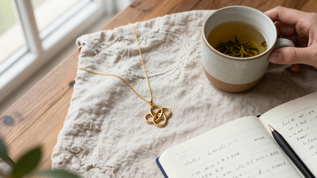 endless knot gold pendant