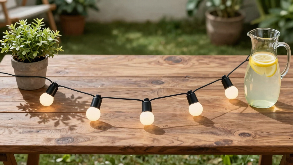 solar-powered outdoor string lights