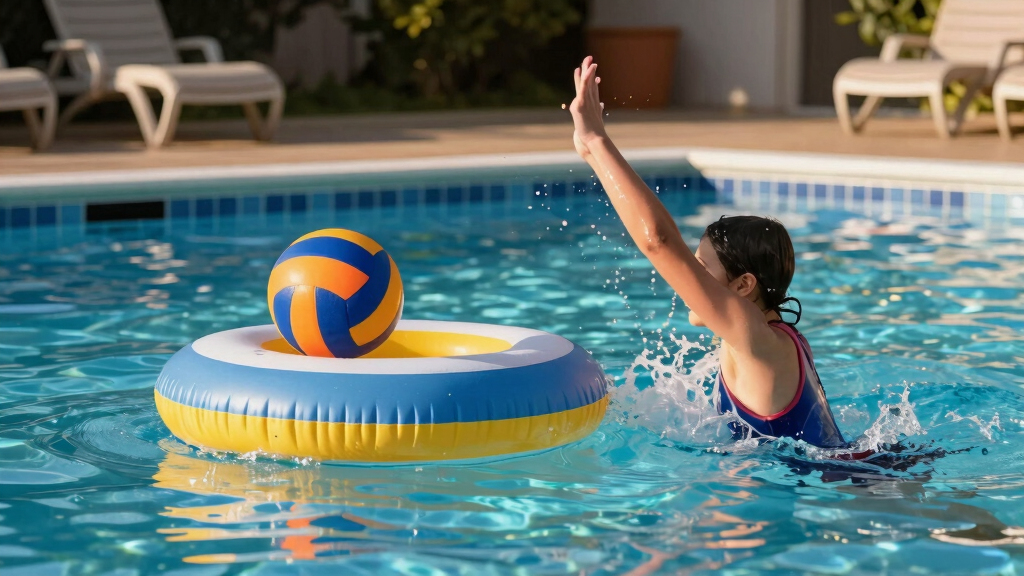 inflatable pool volleyball set