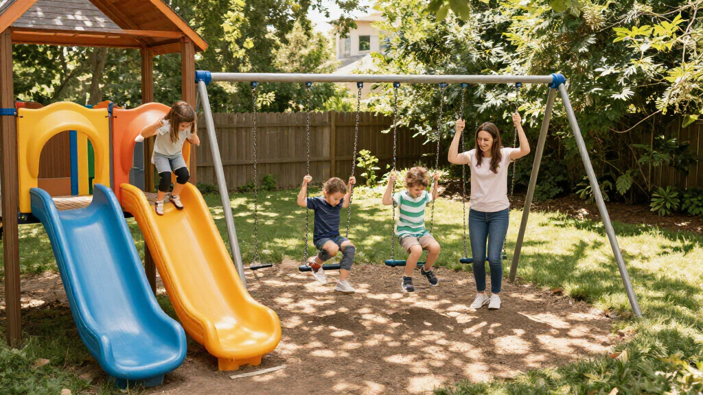 backyard swing set with monkey bars
