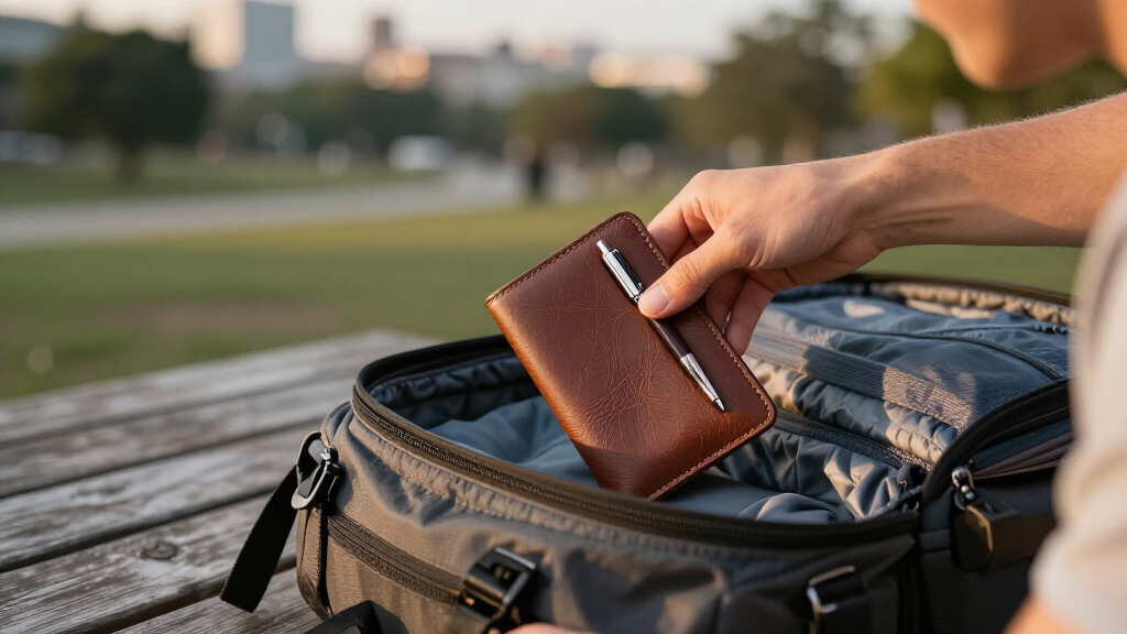 passport holder with pen holder