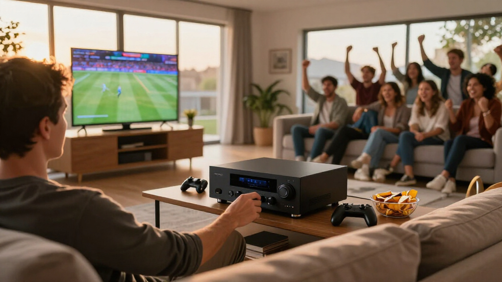 best av receiver for large watch party room