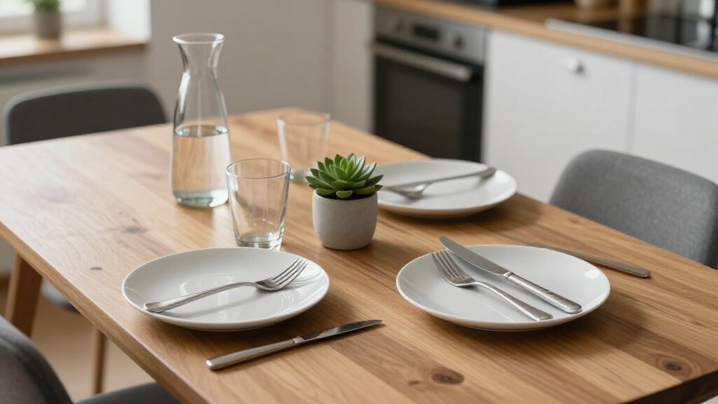 dining table set for a new apartment setup