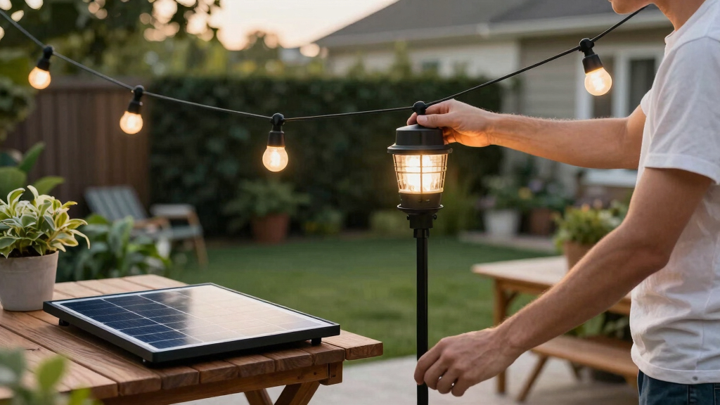 solar-powered outdoor patio lights