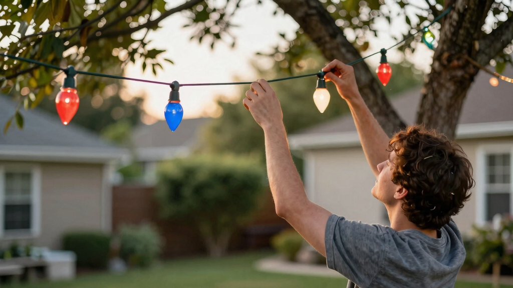patriotic outdoor string lights