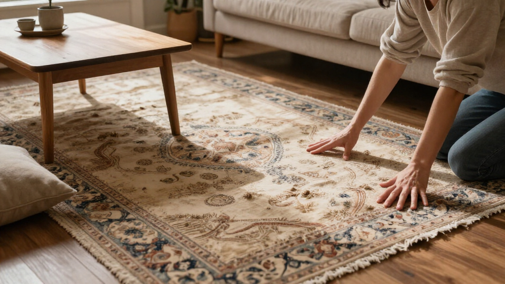 yilong distressed look silk rug