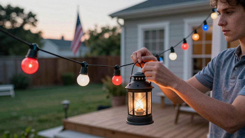 patriotic outdoor string lights