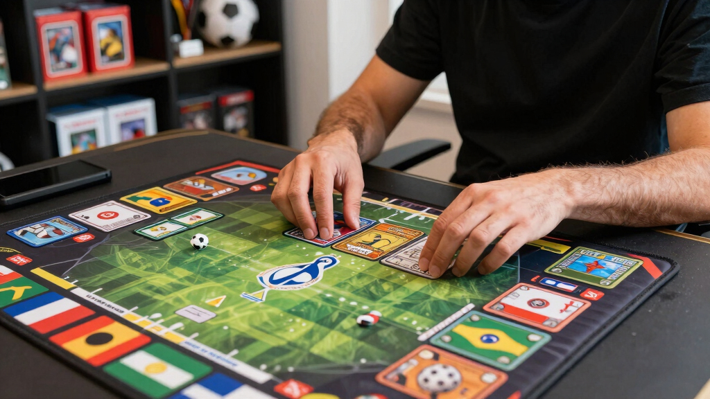 TCG playmat with World Cup theme