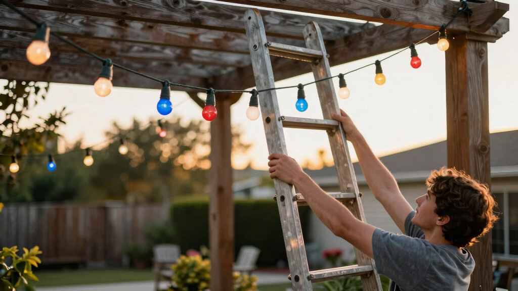 patriotic outdoor string lights
