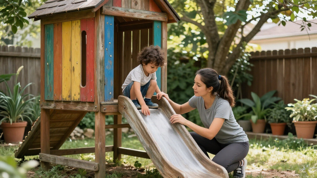 wooden outdoor playhouse