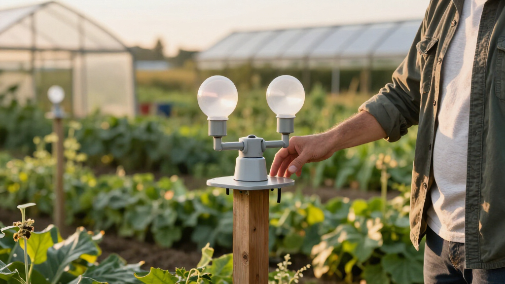 farm weather station with wind rain sensors