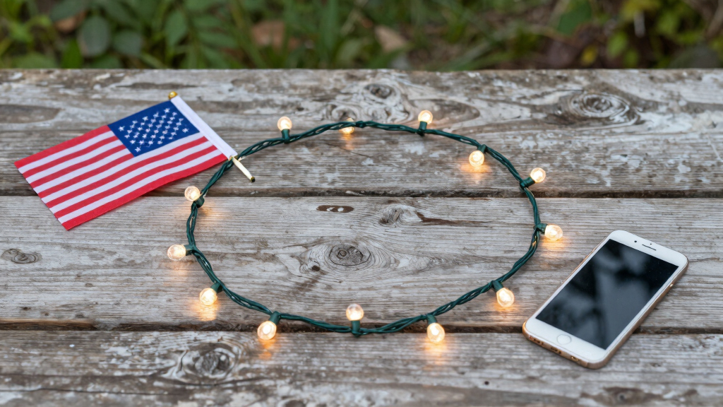 patriotic outdoor LED string lights