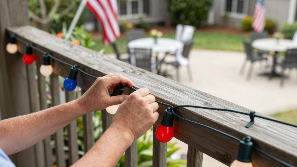 patriotic outdoor string lights