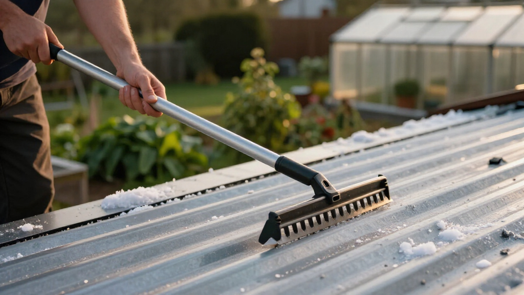 snow roof rake for metal roofs