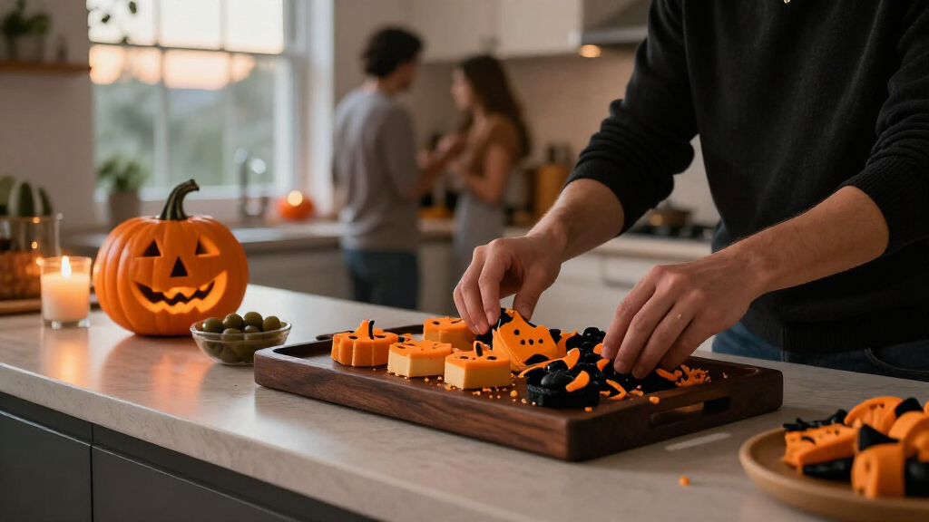 Halloween party snack serving trays