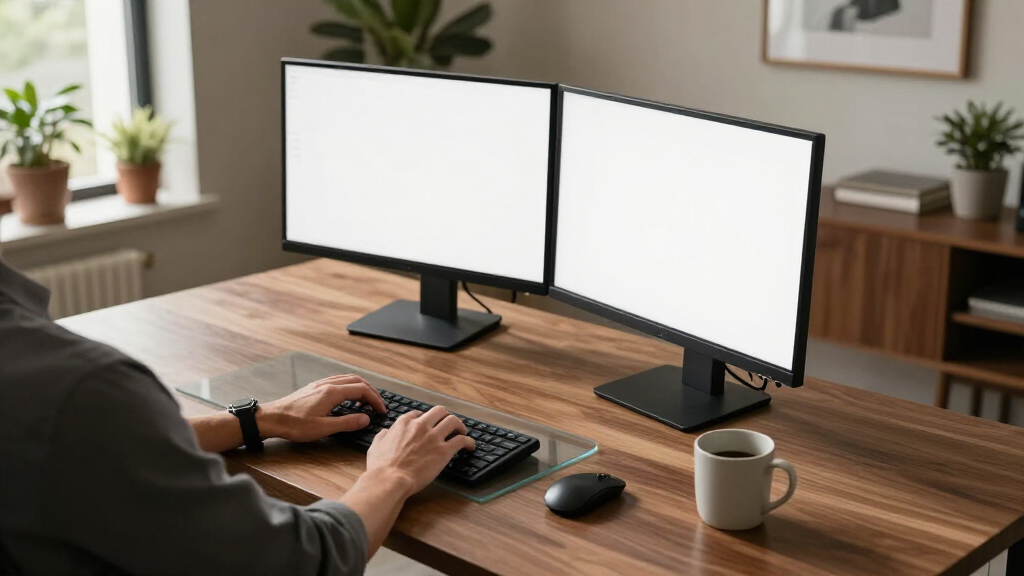 best executive desk for two monitors