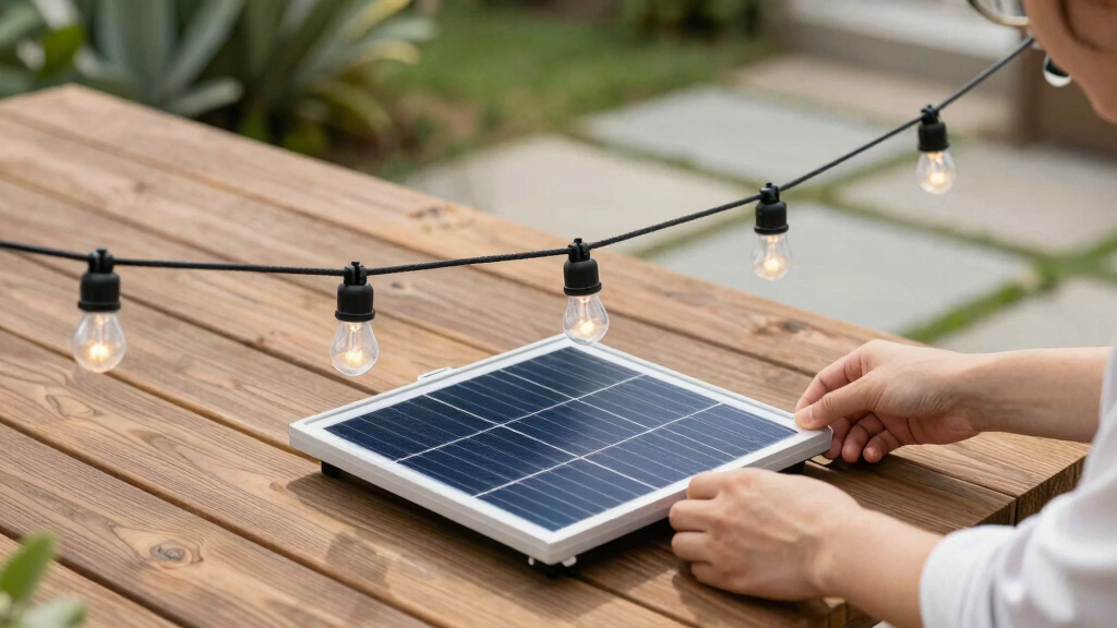 solar-powered outdoor string lights
