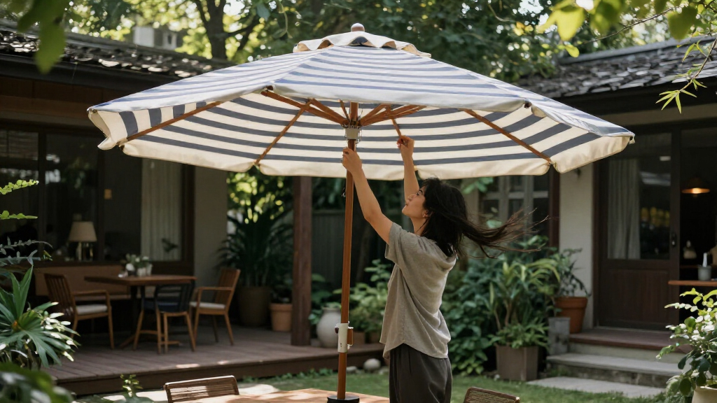 best patio umbrella for windy areas