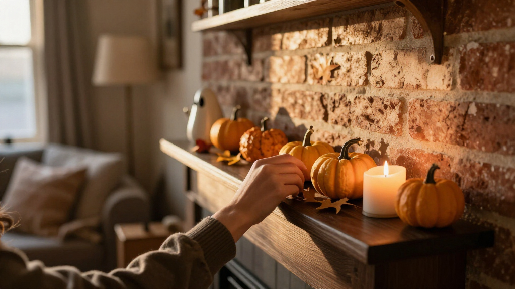 Halloween mantel decorations