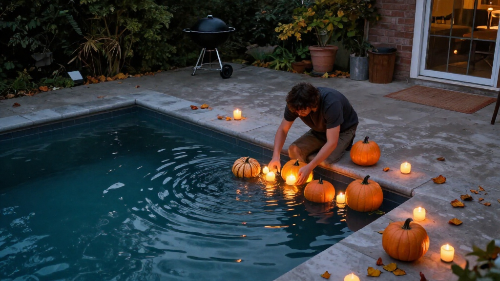 Halloween pool decorations