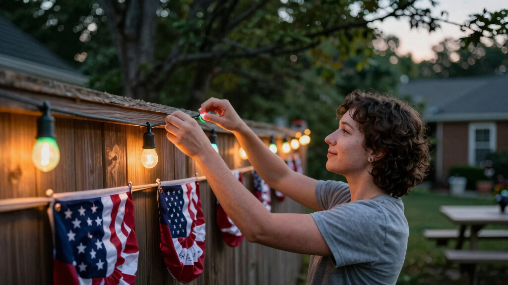 patriotic outdoor string lights