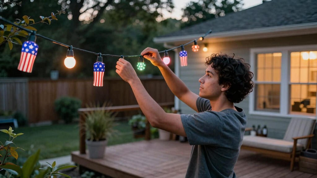 patriotic outdoor string lights