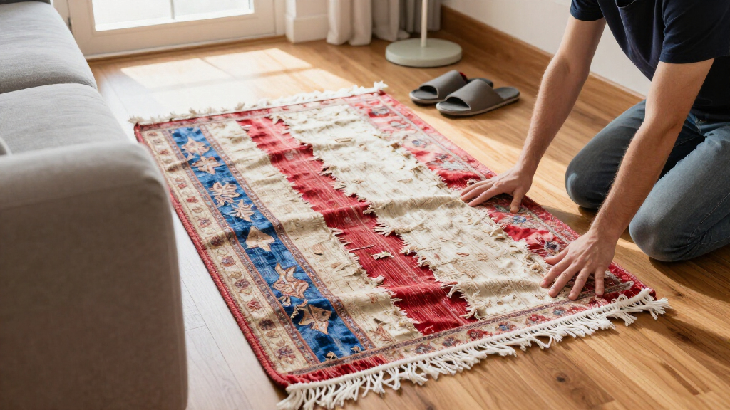 yilong distressed look silk rug