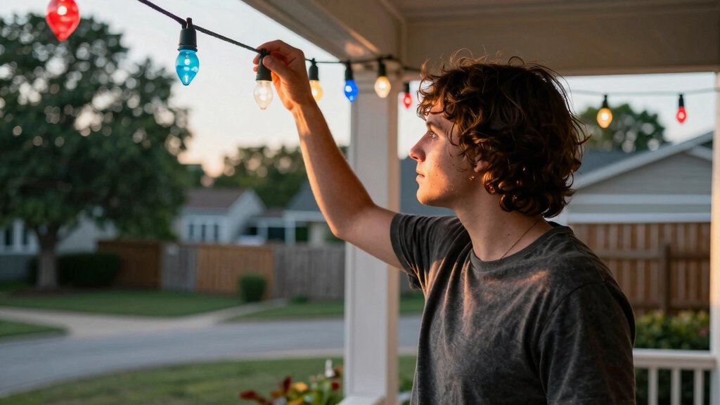 patriotic outdoor string lights