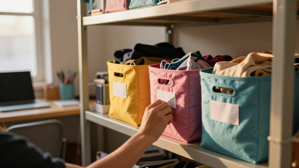 dorm room organization bins