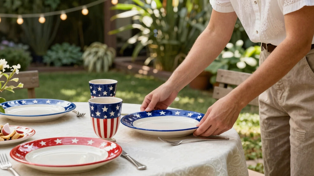 patriotic outdoor dinnerware