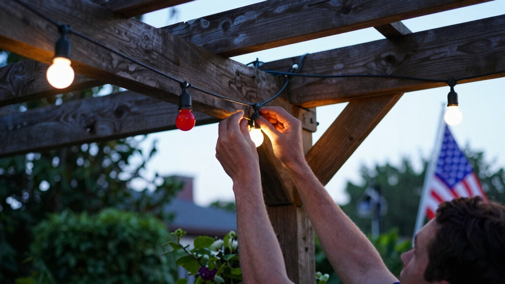 patriotic outdoor string lights