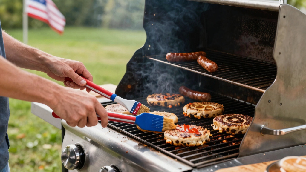 patriotic outdoor grill tools