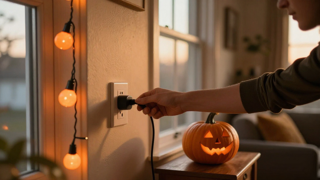 smart plugs with Halloween lighting