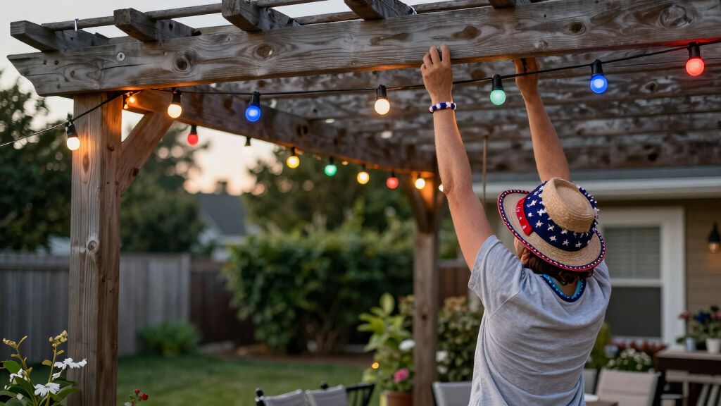 patriotic outdoor string lights