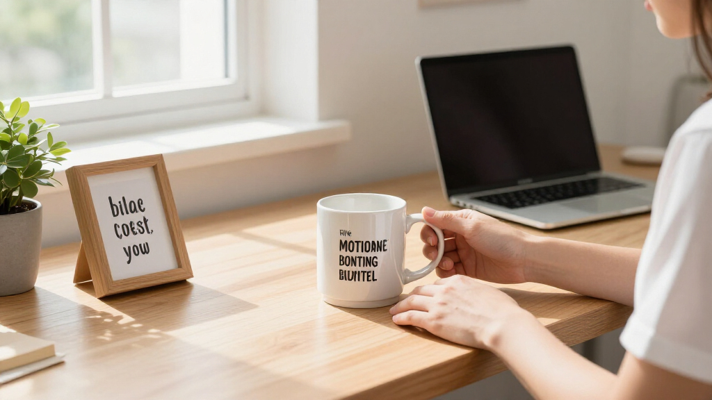 motivational quote desk accessories
