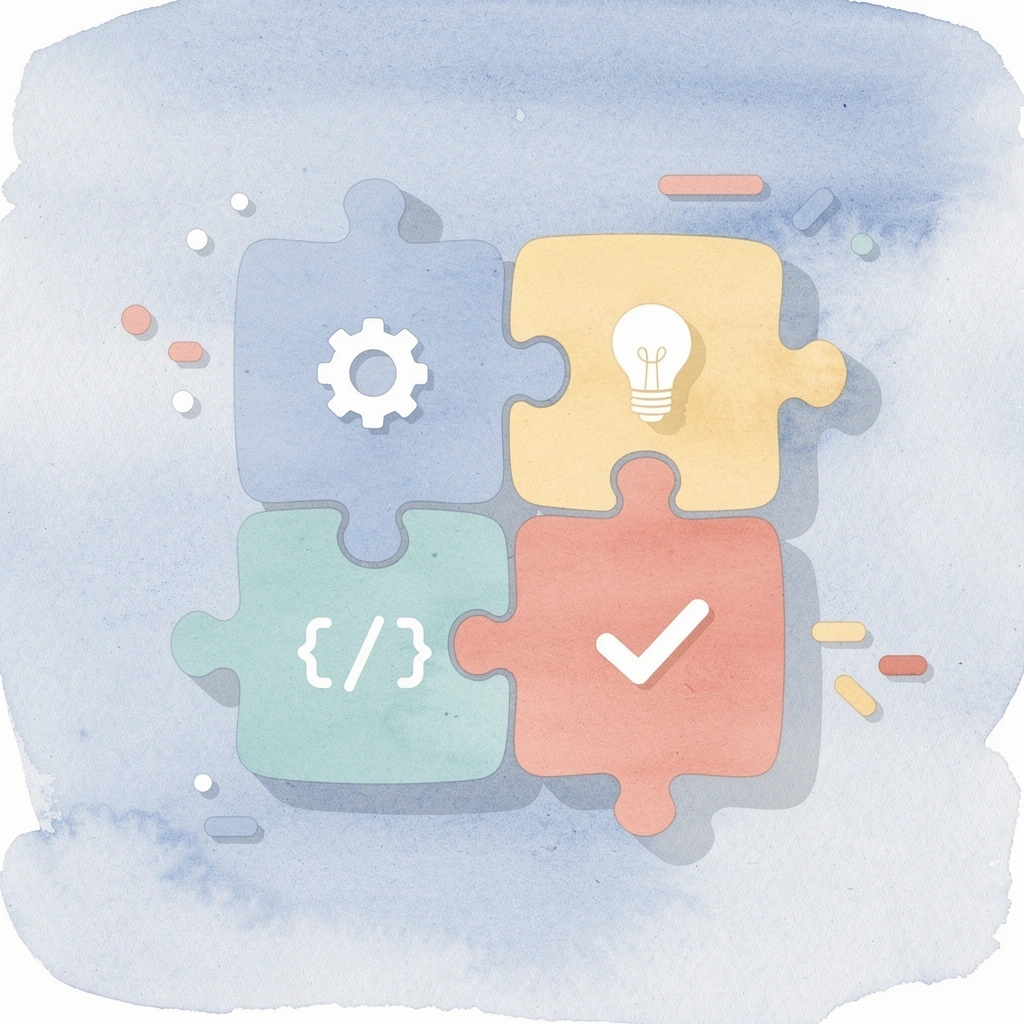 Puzzle pieces fitting together representing hotel messaging features connecting into one unified system