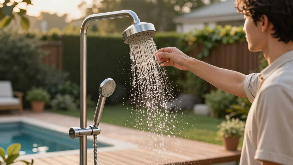 best solar outdoor shower for pool