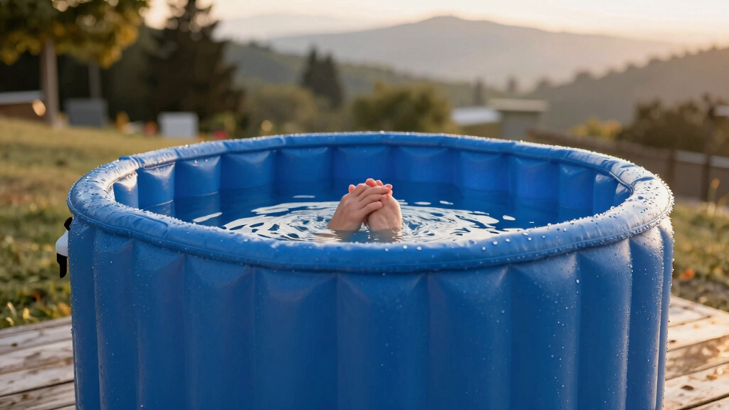Portable cold‑plunge tub inflatable
